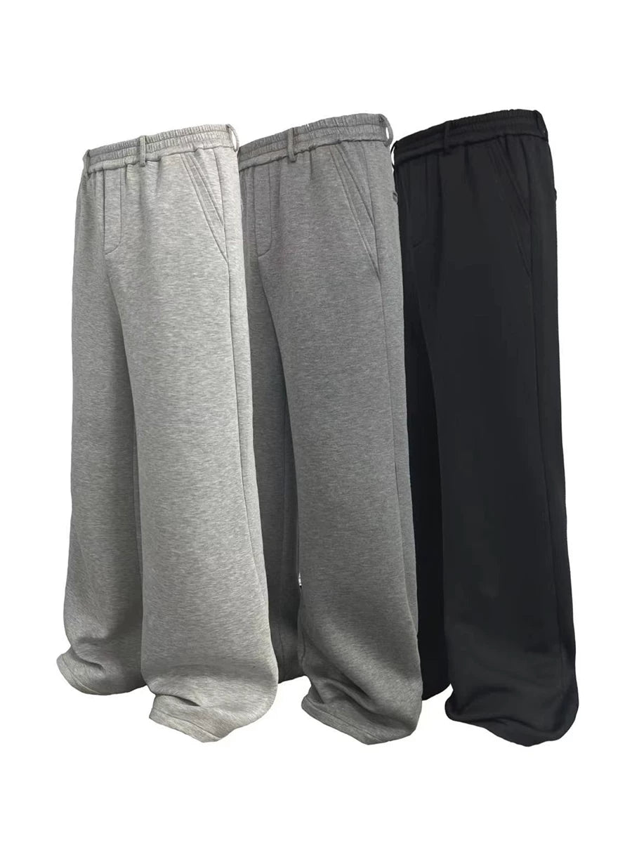 Flared Space Cotton Sweatpants With Pockets