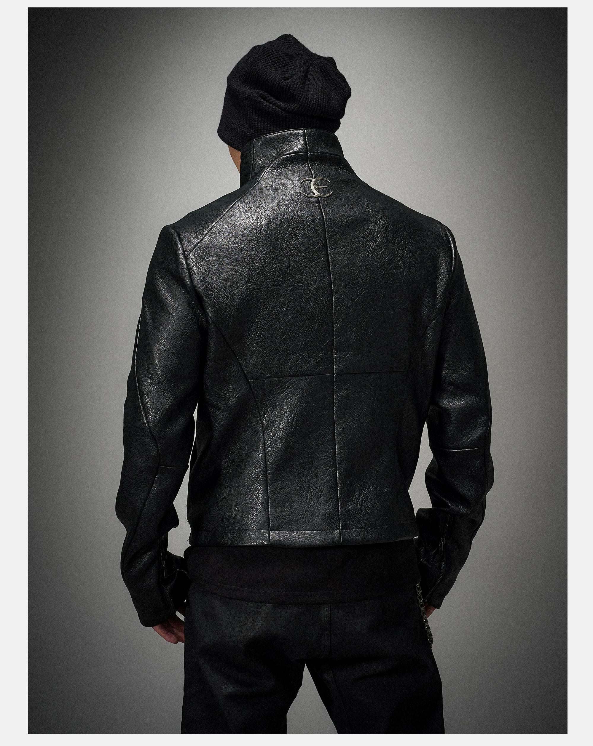 Asymmetric Wild Cowhide Leather Jacket