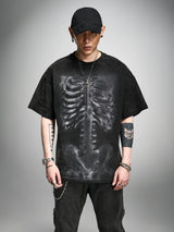 Loose Washed Distressed Black Graphic Tee
