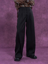 Black High Waist Men's Casual Pants
