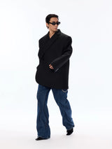 Oversized Structured Wool Blend Blazer