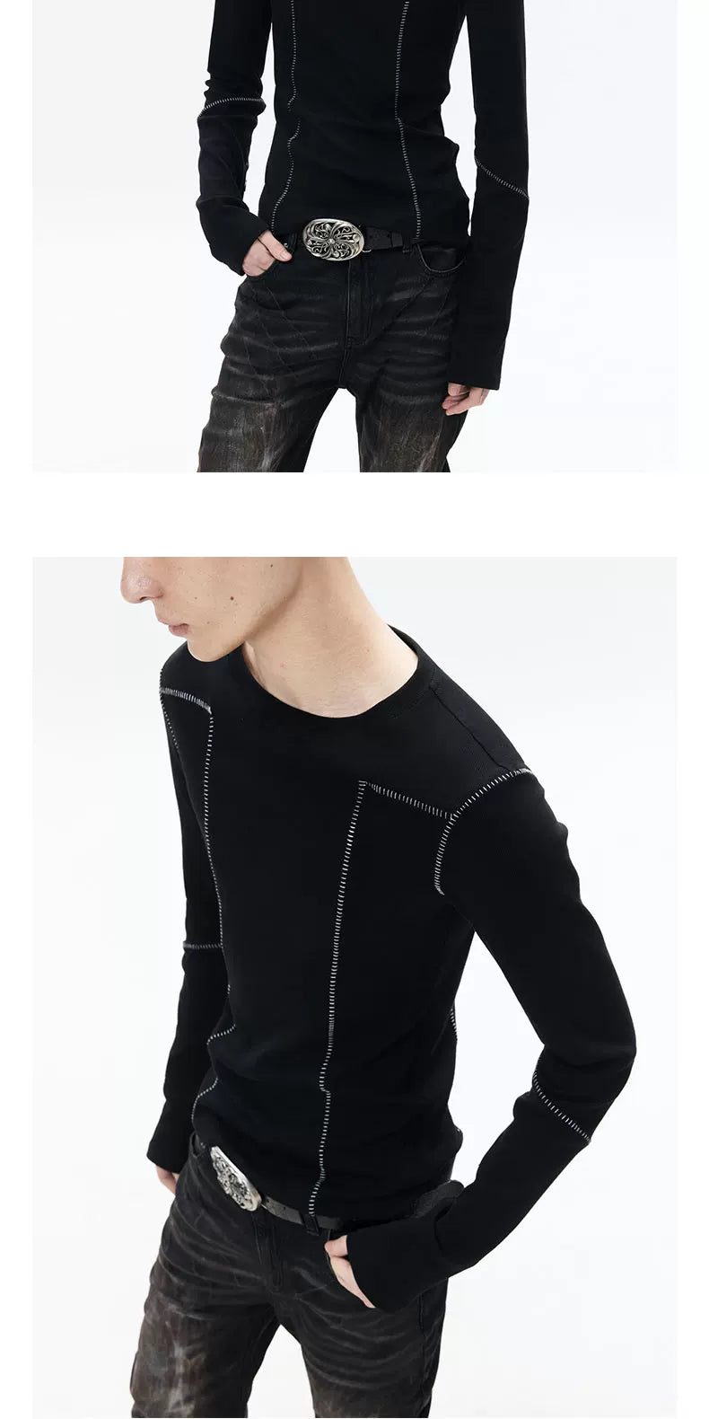 Basic Black Fitted Long Sleeve Tee