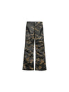 Waxed Camo Flared Jeans