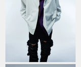 Couple's Loose Color-block Three-layer Collar Coat