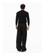 Black Vertical Striped Wool Dress Pants