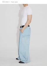 Three-Piece Raw Hem Curved Jeans