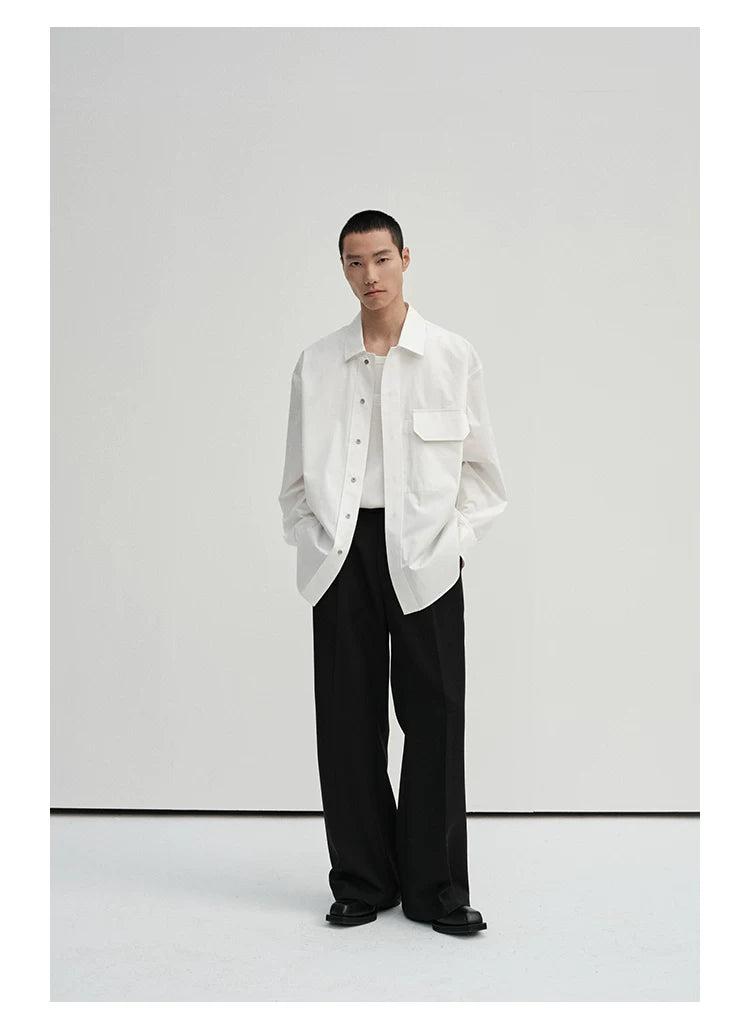 Waist-Adjustable Striped Flared Merino Wool Pants