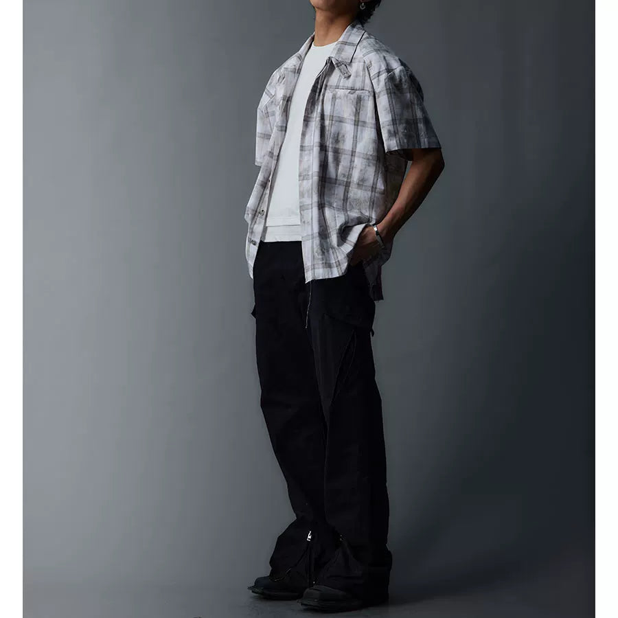 Unisex Cleanfit Multi-color Fringed Plaid Shirts