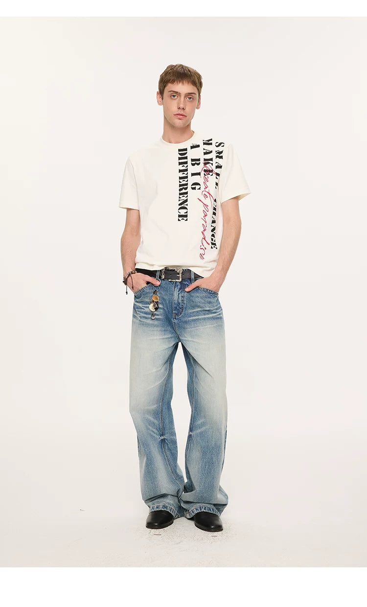 Casual Cool Dry Contrast Slogan Tees