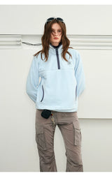 Warm Fleece Stand Collar Pullover Jacket