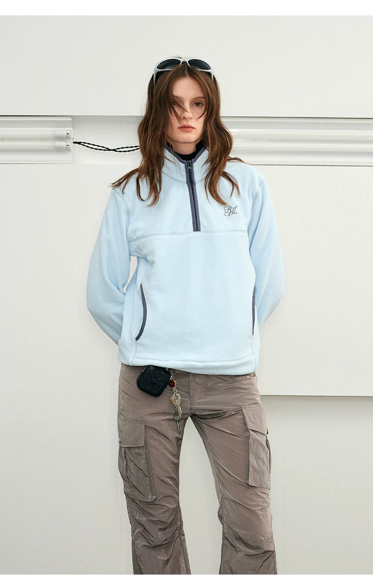 Warm Fleece Stand Collar Pullover Jacket