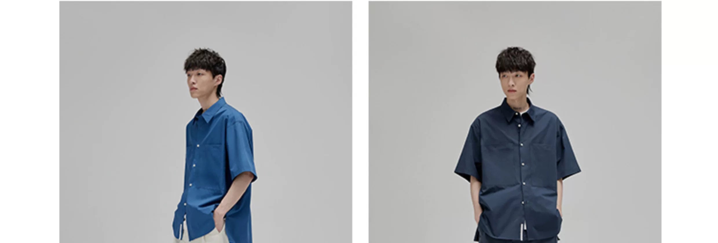 Short Sleeve Square Neck Cotton Shirt