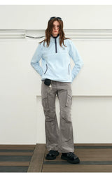 Reflective Liquid Nylon Cargo Parachute Pants