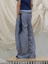 Plaid Casual Pants With Detachable Scarf