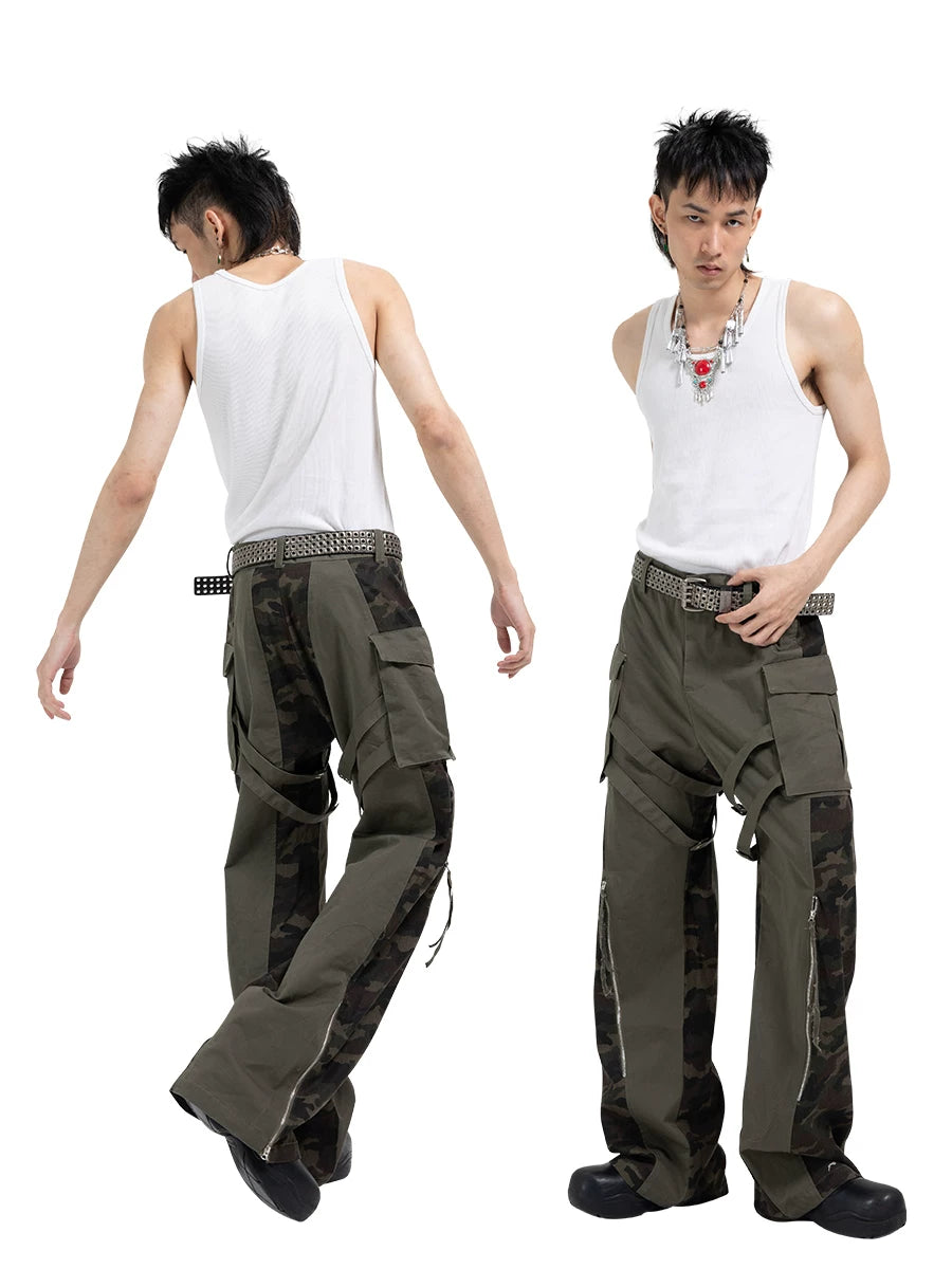 Military Green Camo Cargo Pants