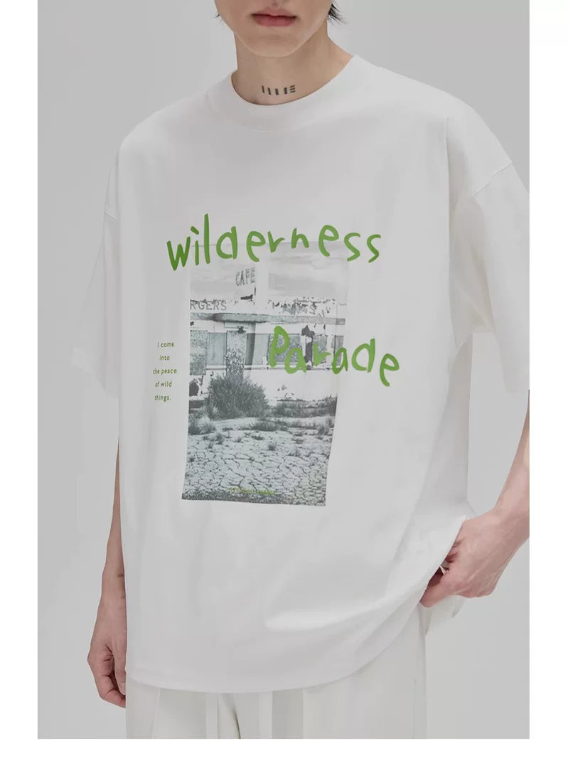 Graffiti Print Double Mercerized Tee