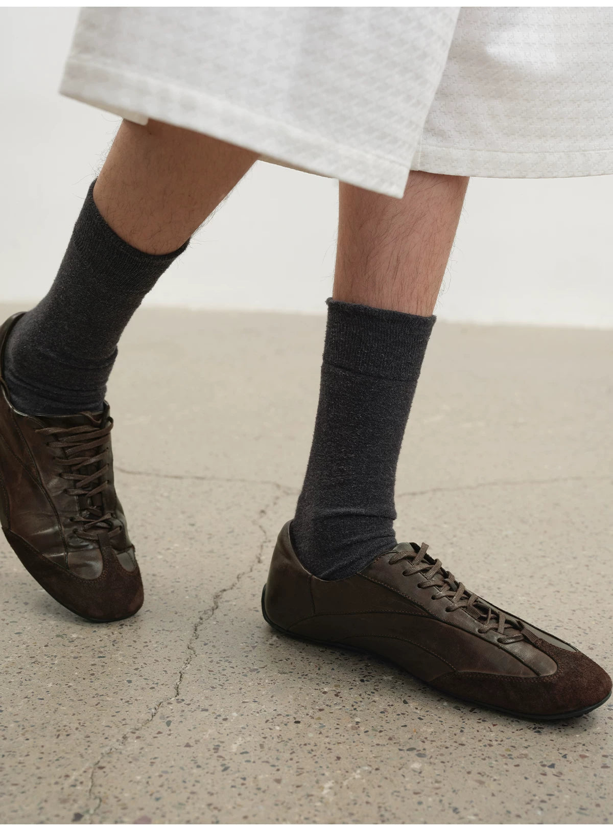 Washed Horsehide Deconstructed Trainers