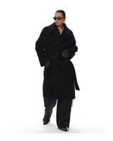 Men's Knee-length Suri Wool Overcoat