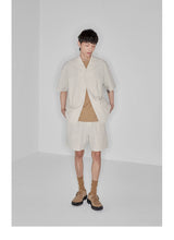Plaid Multi-Pocket Elastic Waist Shorts