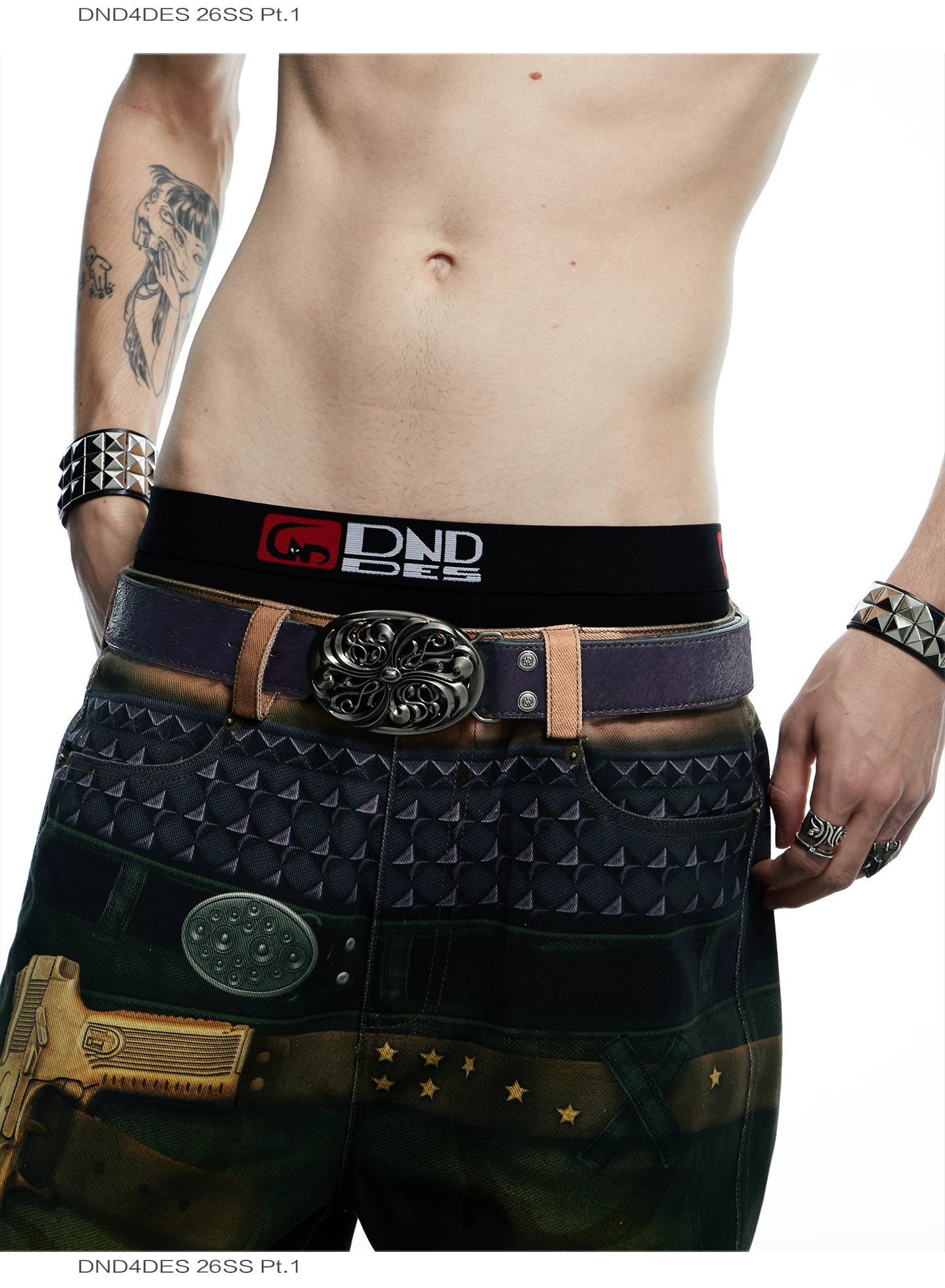 Vintage Purple Horsehair Leather Belt