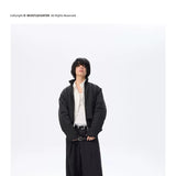 Oversized Curved Sleeves Ribbed Down Jacket