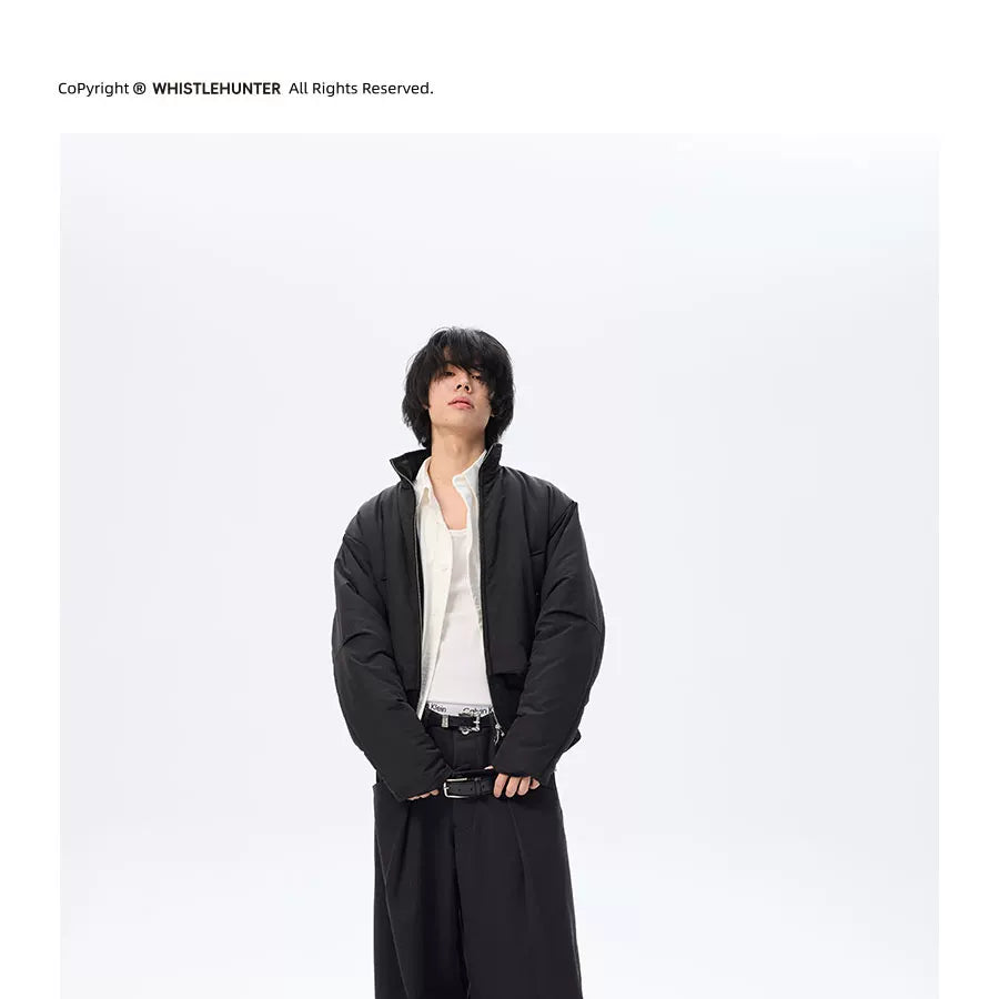 Oversized Curved Sleeves Ribbed Down Jacket