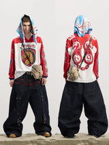 Leopard Print Rhinestone Colorblock Hip-hop Jersey