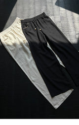 Drawstring Straight Leg Linen Lyocell Pants