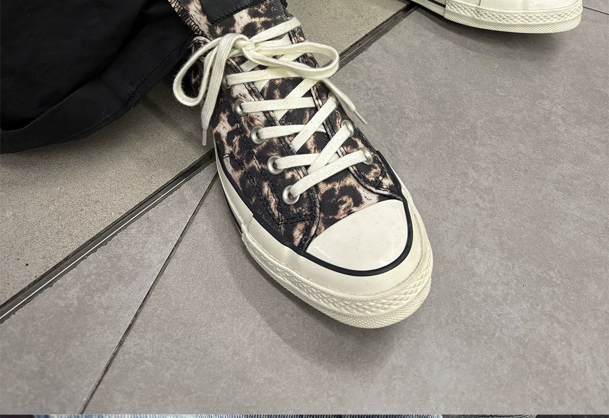 Leopard Print 1970s Long Tongue Sneakers