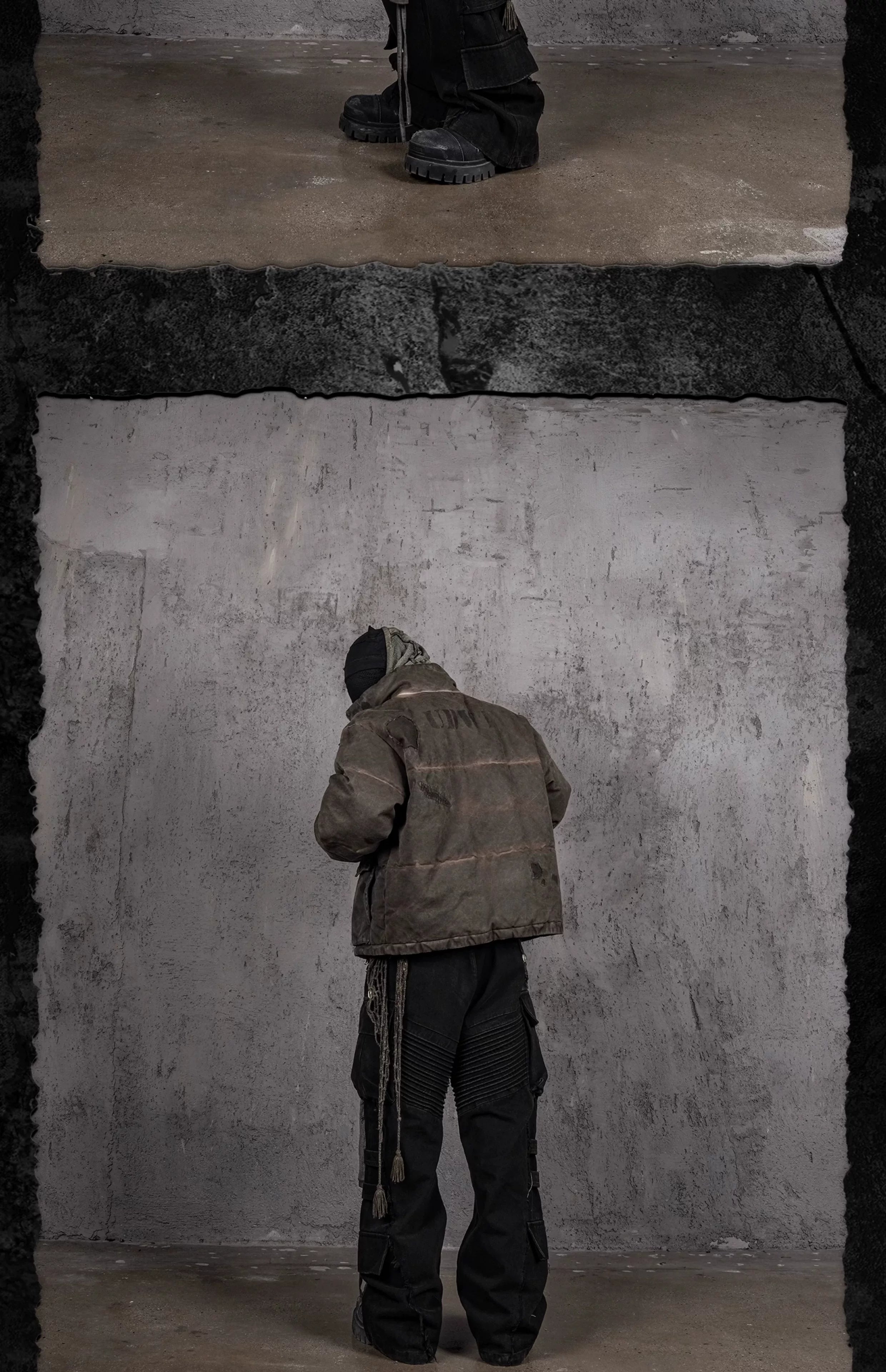 Wanderer Distressed Embroidered Dirty Dyed Parka