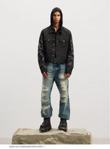 Tiger Sequin Boxy Cropped Denim Jacket