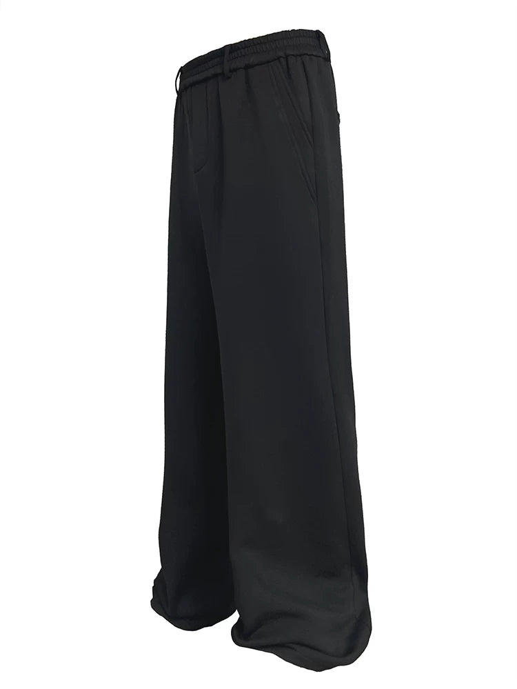 Flared Space Cotton Sweatpants With Pockets
