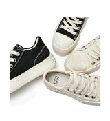 Distressed Washed Jumbo Platform Commuter Sneakers