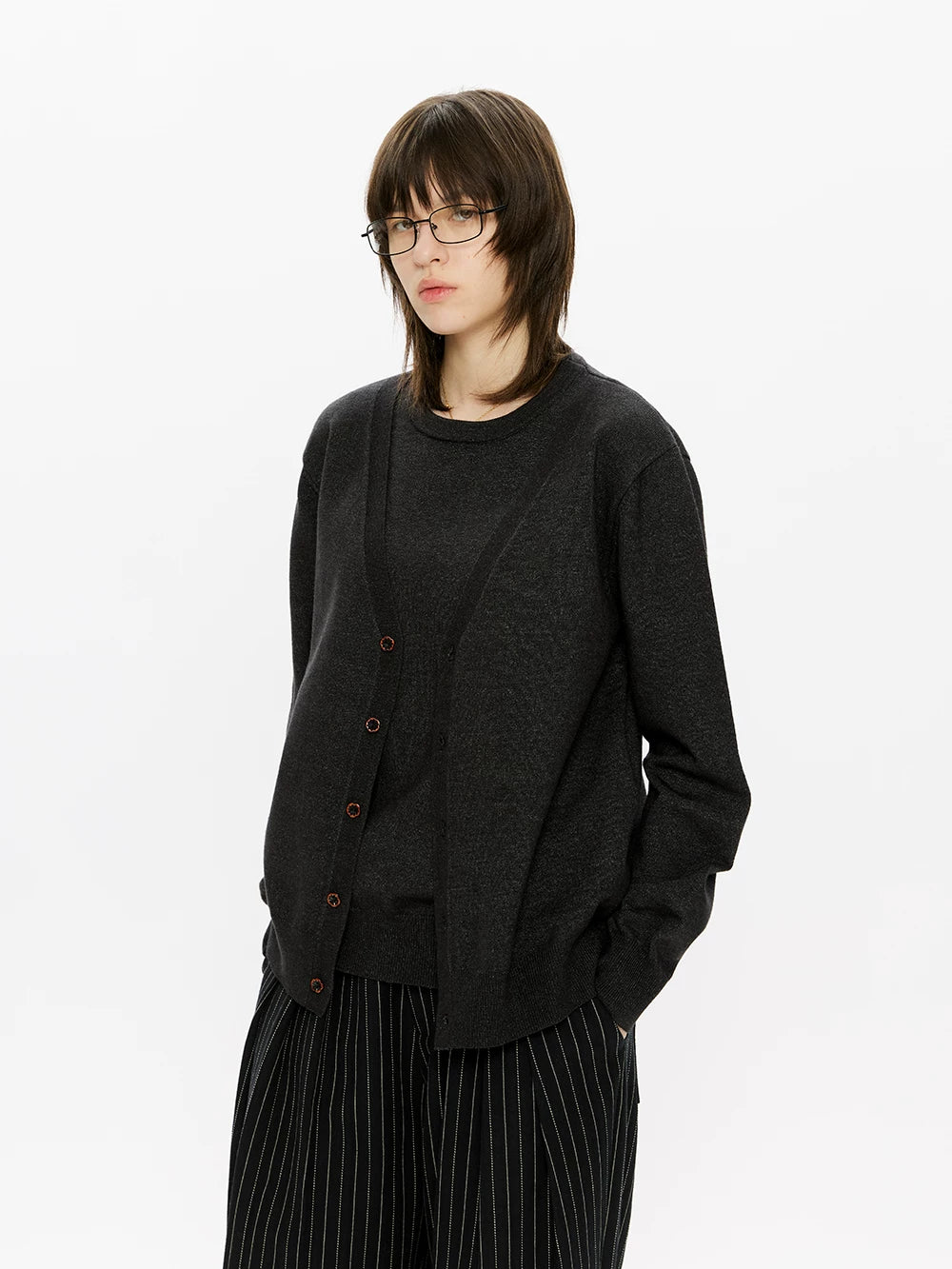Men's Old Money Two-in-One Knit Cardigan