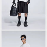 Casual Three Color Pocket Drawstring Shorts