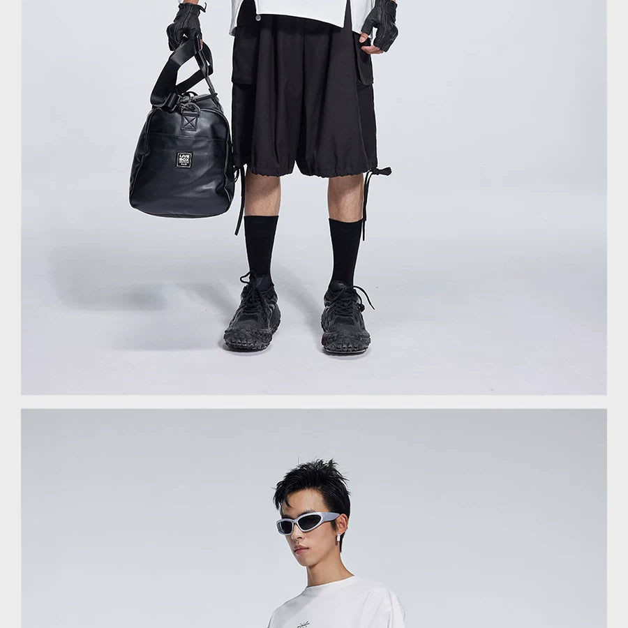 Casual Three Color Pocket Drawstring Shorts