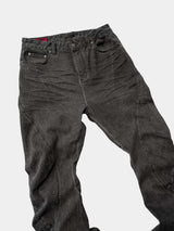 Dark Avant-Garde Deconstructed Stitched Blade Jeans