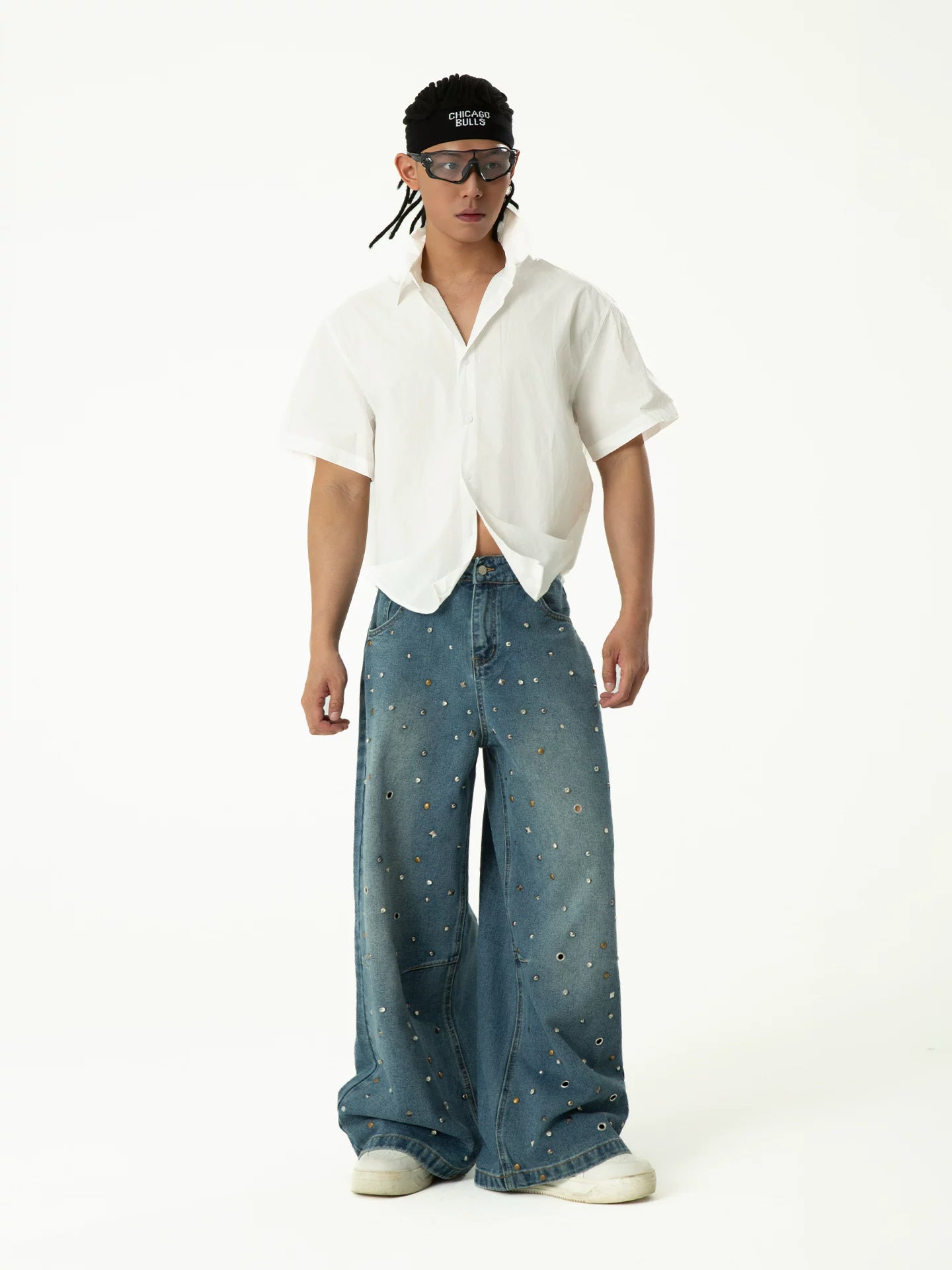 Unisex Loose White Cropped Short-sleeve Shirts