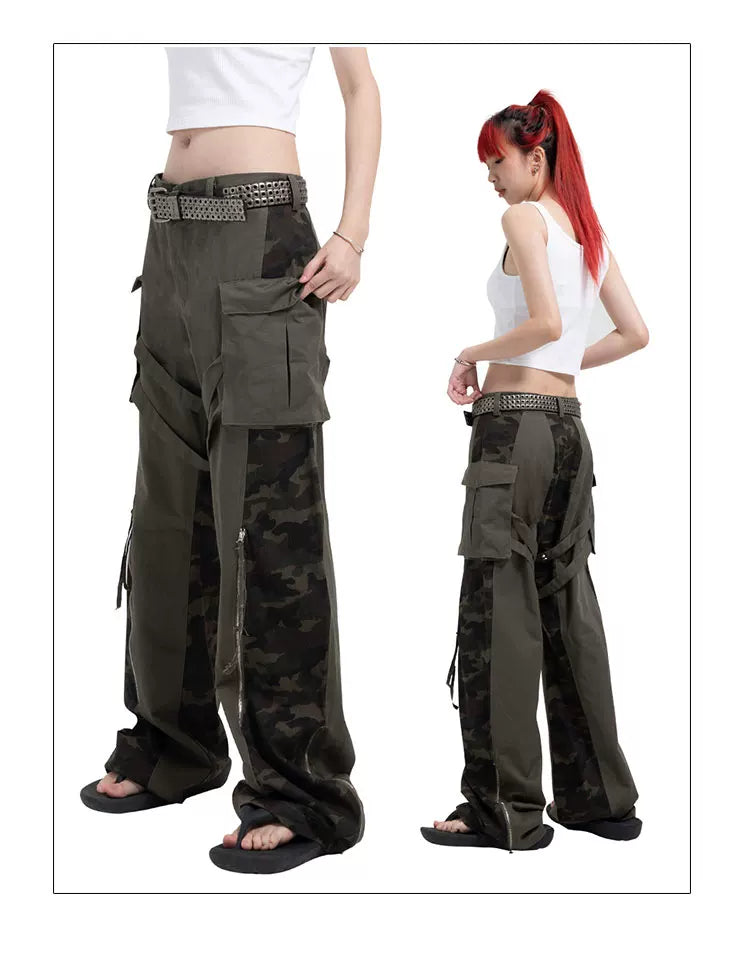 Military Green Camo Cargo Pants