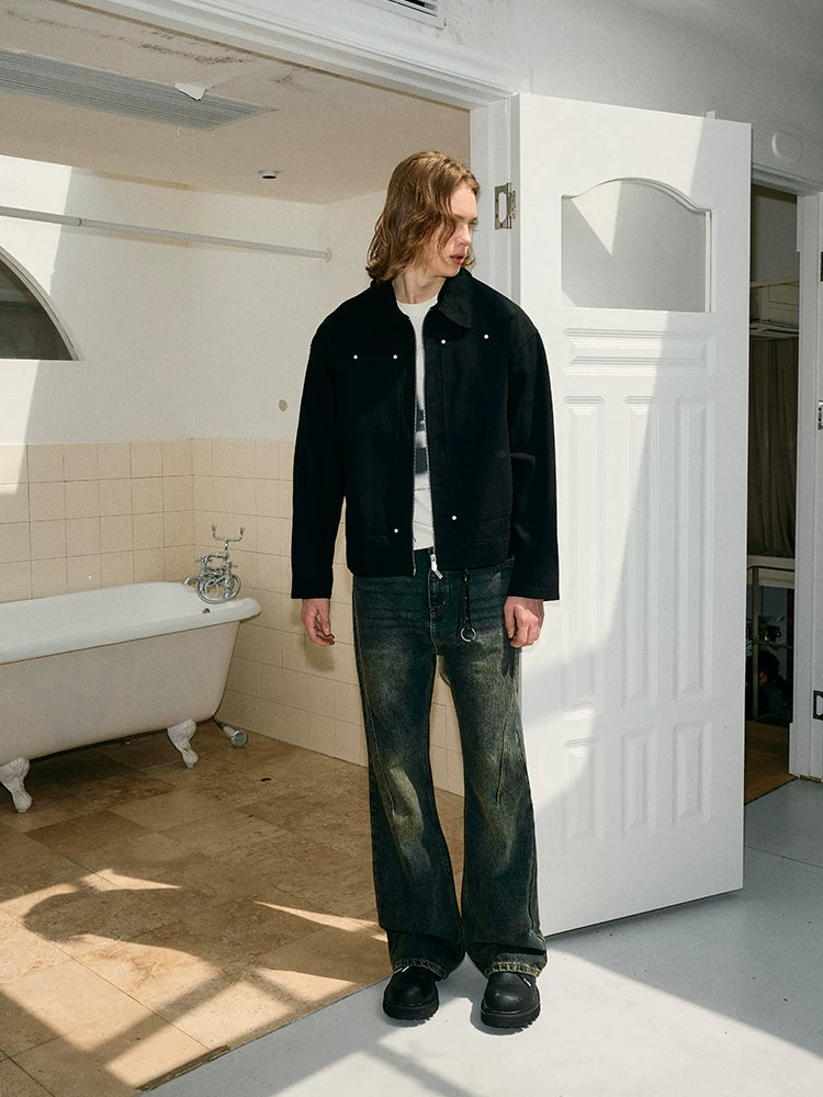 Cleanfit Washed Yellow Slim Flared Jeans