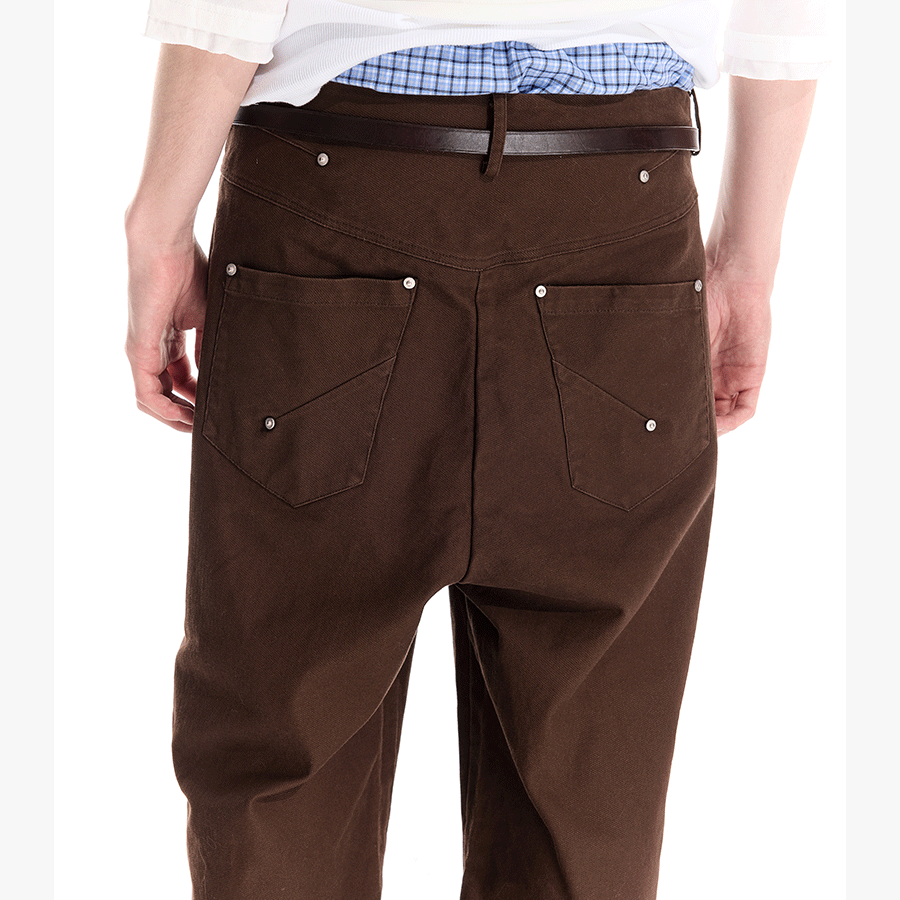 Men's Rivet Washed Distressed Straight Pants