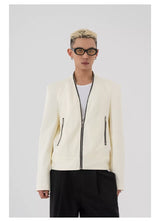 Men's Two-Tone Zip Shoulder Pad Jacket