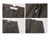 Men's Wool Houndstooth Pleated A-Line Pants