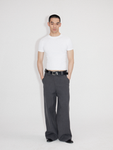 Wrinkle-resistant Wool-like Asymmetrical Cargo Dress Pants