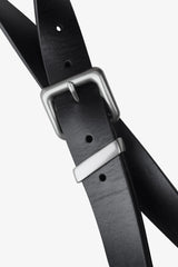 Unisex Rectangular Brass Buckle Leather Belt
