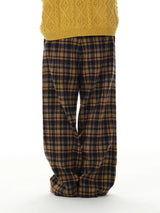 Old Money Wool Plaid Straight Pants