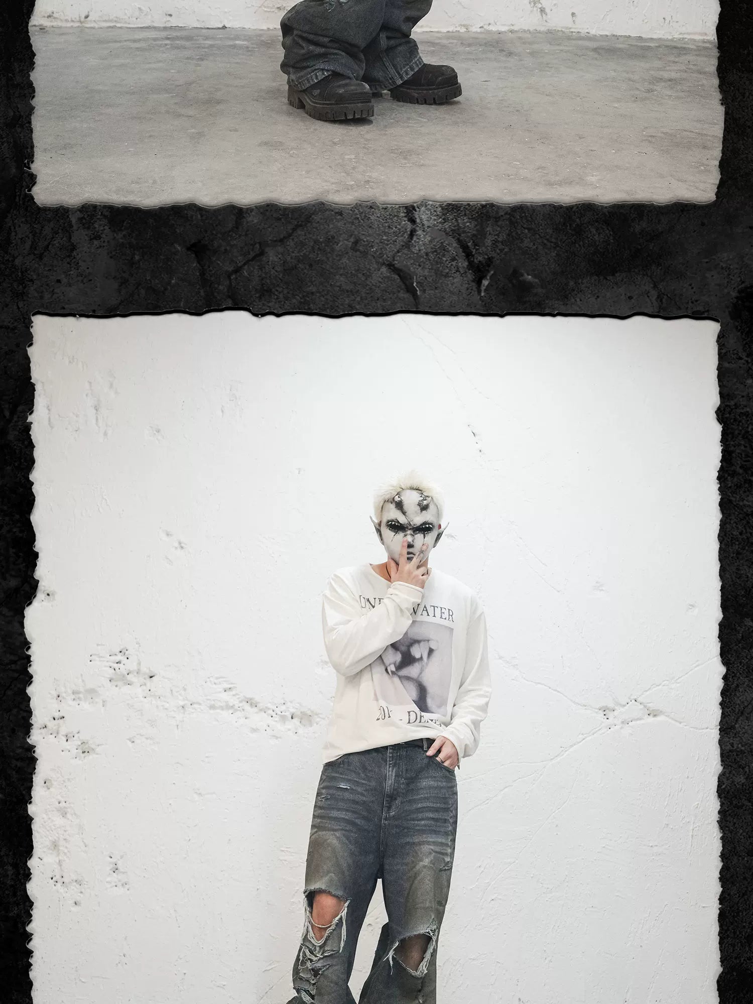 Devil's Kiss Long-sleeve Printed Linen Tee