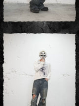 Devil's Kiss Long-sleeve Printed Linen Tee