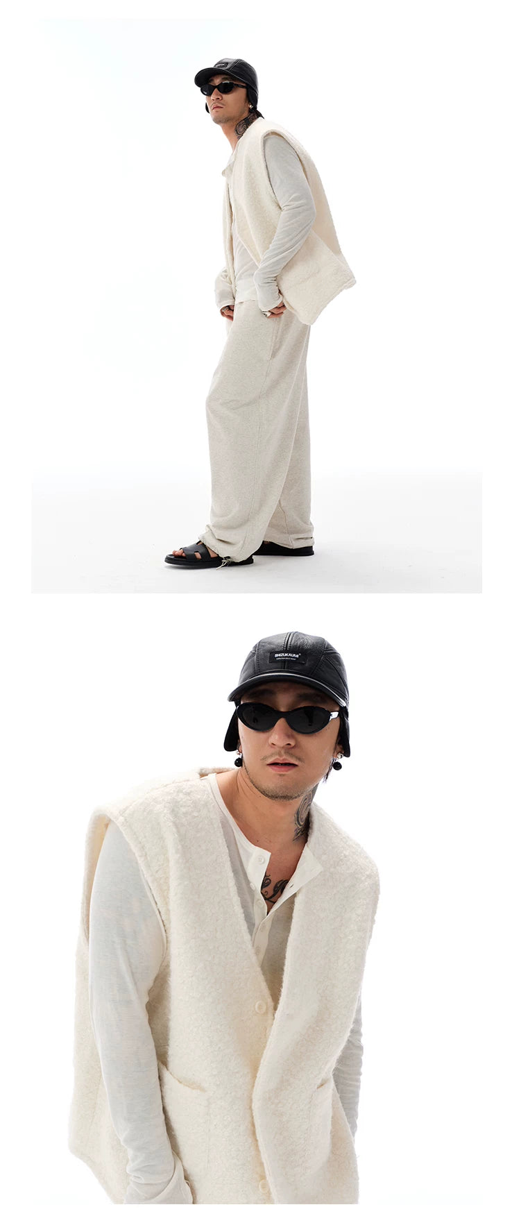 Men's Oversized Lamb Wool Vest