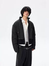 Oversized Curved Sleeves Ribbed Down Jacket